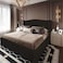 In House Al Dimashqi Linen Bed Frame - Single - 200x120cm - Dark Brown