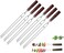 Grilling Needles Steel Skewers, U Shape Toasting Fork, Re-usable BBQ Roasting Stick with Wooden Handle for Shish Kebab (3 Pcs)