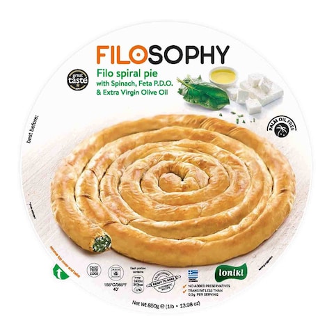 Filosophy Filo Spiral Pie With Feta &amp; Spinach 850g