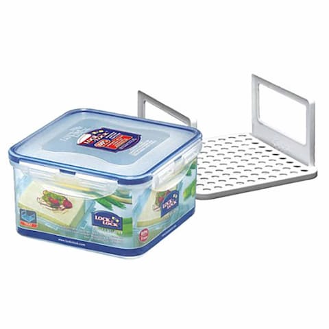 Lock &amp; Lock Square Plastic Food Container - 1.2 L  - Clear
