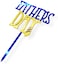 Party Time Happy Father's Day Cake Topper Dad's Papa's Day Present Ideas Blue &amp; Gold with Neck Tie for Father's Day Cake Decoration Item - Cake Topper