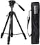 COOPIC CP-VT05 Professional Video Tripod Max Height 167cm Platinum Aluminum Light Weight with Quick release Plate Fluid Video Pan Head, for DSLR &amp; Video Cameras Max Load upto 10kg (Black)