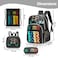 Eazy Kids 17" Set of 4 School Bag with Lunch Bag, Activity Bag and Pencil Case Gen Z Gamer - Black