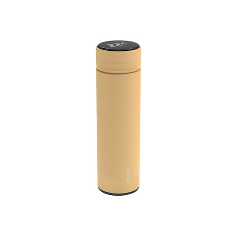 Porodo Smart Water Bottle, Cup With Temperature Indicator, Up To 12 Hours Of Thermal Insulation, Sports Drink Flasks, 500Ml, Touch Sensitive Display, Non-Slip Base - Orange