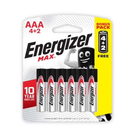 Energizer Battery Maxplus Alkaline AAA 4+2