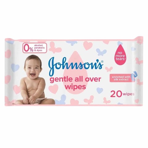 Johnson&#39;s Gentle All Over Baby Wipes 20 Count