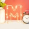 Golden Letter M Glowing with LED Lights 25cm