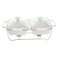Ascot Ceramic Food Warmer Container White And Silver 26cm 2 PCS