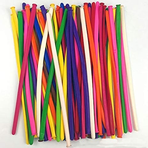 Party Time Balloons &amp; Accessories - 50-Pieces 260q Assorted Colors Latex Twisting Balloons Long Ballooon and Magic Balloons For Baby Shower, Wedding, Birthday Party Decoration - Party Supplies