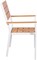 LANNY Set of 6 Armchairs Bundle with 1 Table Plastic Top Metal Leg for Garden,Balcony,Kitchen