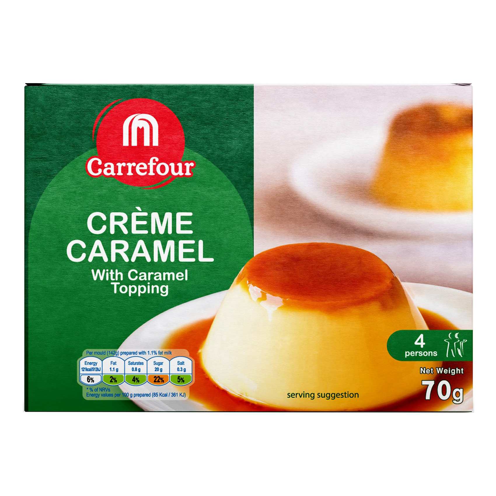 Carrefour Creme Caramel Dessert With Caramel Topping 70g