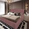 In House Taj Mahal Linen Bed Frame - Single - 200x90cm - Dark Pink