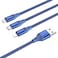 Hoco. 3-In-1 - U104 Ultra - 6A Charging Data Sync Cable Blue