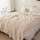 Luna Home Throw Blanket Super Soft, Ivory Color, Woven Style