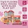 Fitto 4 Rooms huge 2 story dollhouse Playset, Playset Girls Dollhouse, with 1 Doll 1 Dog Furniture Toy Accessory, Toys Set for Age 3-9 Toddlers Kids Girls, Peach