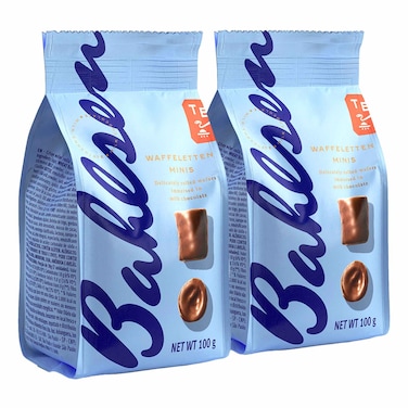 Bahlsen Waffeletten Minis Milk Chocolate Wafers, 100g Pack of 2