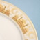 Porcelain Plates with Ramadan Design, Ceramic Round Serving Plate for Salad, Cakes,Sweets,(Set of 6)(S)-gold and White  color (L-15*W-15CM)