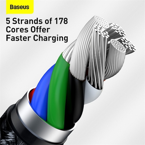 Baseus USB-C to Lightning Fast Charging Data Transfer Cable Type-C PD 20W Cafule Series Fast Power Delivery 25cm Black