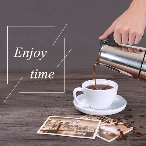 Decdeal - 300mL Stainless Steel Espresso Stove Percolator Espresso Maker Pot Stove Top Coffee Maker Italian Espresso Coffee Maker Pot Moka Pot