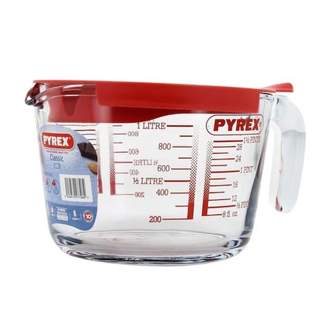 Pyrex Classic Glass Measure Jug with Lid - 1 Liter