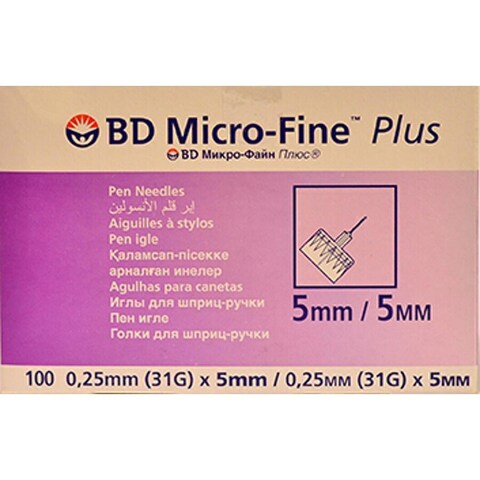 BD MicroFine Needle For Insulin Pen 31gx5mm 100&#39;s