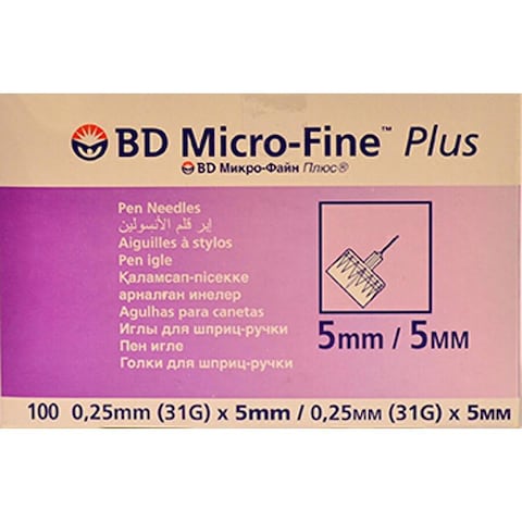 BD MicroFine Needle For Insulin Pen 31gx5mm 100&#39;s