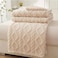 Luna Home Throw Blanket Super Soft, Ivory Color, Woven Style