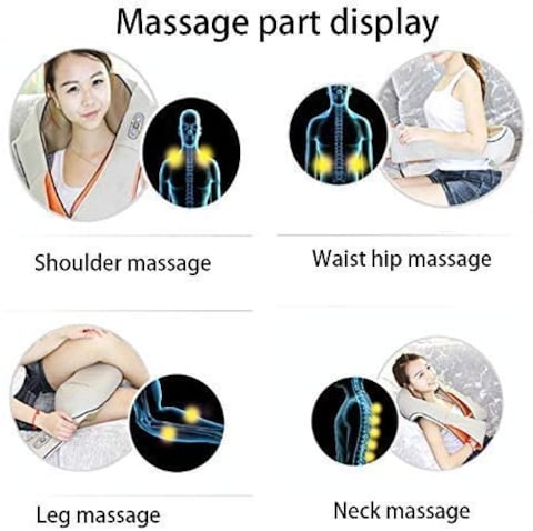 Shopdeals Back Neck And Shoulder Massager, Deep Tissue 3D Kneading Pillow Massager For Neck, Back, Shoulders, Foot, Legs - Full Body Massage Relieve Muscle Pain