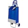 Foldable Shopping Trolley Cart, 4 Wheel Shopping Cart, Stainless Frame Shopping Cart- Blue