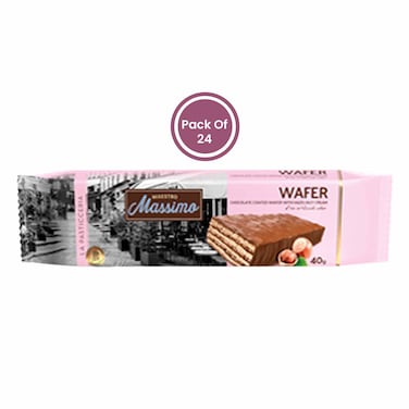 Maestro Massimo Ciocco Milk Chocolate Hazelnut Wafer 40g x Pack of 24