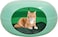 Cat bed for small pets and kittens, Comfortable and durable plastic donut cat bed with Removable cushion and Non-slip bottom, Semi-closed waterproof pet bed 50 cm (Green)