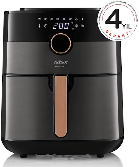 Arzum AR 2074-B Airtasty XL 6 Ltr Hot Oil Free Air Fryer, Copper, 1750W, 80-200 Degrees Celsius