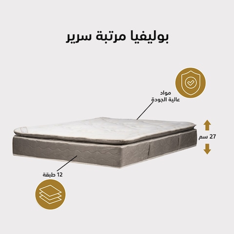 Penhaligon&#39;s Polivia Bed Mattress 12 Layers - Hight 27 cm - Size 140x200 cm
