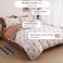 Luna Home-King size 6 piece duvet cover set modern tile print bedding set white.