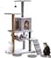 Cat Tree cat Tower Cat Condo cat tree House Cat Scratcher 130cm Wood Rattan Pet Supplies with a Largeer cat Basket Cat Bed a Roomy Condo Easy to Assemgbly (grey)
