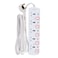 Olsenmark 5 Way Power Socket with Individual Switches- OMES1729D/ Equipped with PP Fire Proof Housing, Copper Parts, and Child Safety Shutter/ 3-meter Extension Cord, Ideal for Home, Office,