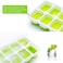 Generic New Environmentally Friendly Silicone Plastic Ice Cube Mold 14 Squares Ice Making Container 4-Pieces Green