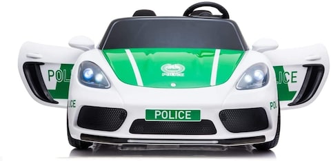 Lovely Baby Powered Riding Battery Operated Police Design Car For Kids LB 3021EL - Green