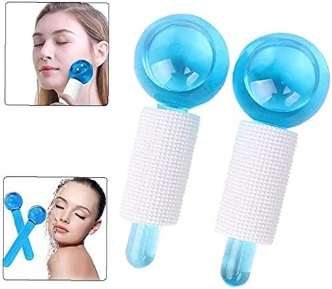 Generic Face Massager Ball Ice Face Roller Crystal Eye Massager Ice Hockey Energy Ball Facial Beauty Roller For Facial Care 2 Pieces Practical Processed