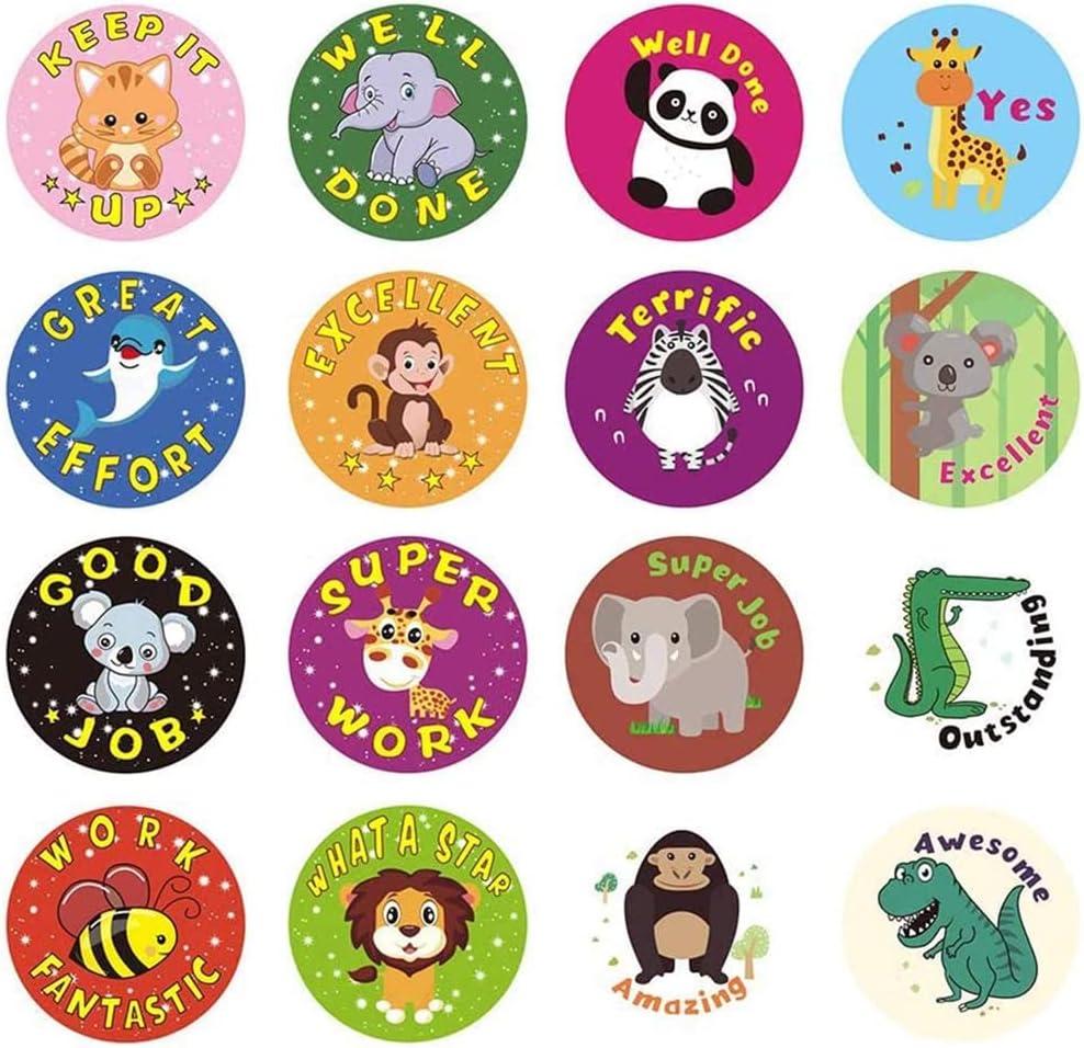 Generic Animal Stickers, Reward Stickers For Teachers, 1000 Pieces Mini Animal Reward Stickers In For Kids Teachers 1 Inch School Stickers On Sheets, Potty Training Stickers, Motivational Stickers