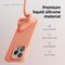 elago Liquid Silicone for iPhone 15 PRO case cover Full Body Protection, Shockproof, Slim, Anti-Scratch Soft Microfiber Lining - Salmon
