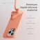 elago Liquid Silicone for iPhone 15 PRO case cover Full Body Protection, Shockproof, Slim, Anti-Scratch Soft Microfiber Lining - Salmon