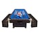 Simbashoppingmea - 8 Ft Billiard Table With Container Benches Full Optional &ndash; Vintage Blue