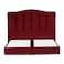 In House Shumt Velvet Bed Frame - King - 200x180 cm - Burgundy