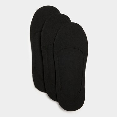 LA Collection 3X Pack Ladies Invisible Socks_Black+