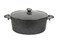 OMS - 34Cm Granite Casserole with tempered  Glass Lid -Grey Color - Made in Turkey