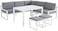 Yulan Outdoor Aluminium L-Shaped Corner Sofa, Outdoor Terrace Dining Table, Living Room Sofa Set For Living Room Office Lounge (White) Yl21510-494