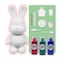 DIY MONEY SAVING BUNNY (9 inch - 23 cm) ACRYLIC FLOW POURING PAINT SET RABBIT Colors, Rose-Red, Blue-Green, Dark-Blue. Arts and Crafts, Customize Handmade Creative Birthday Gift.