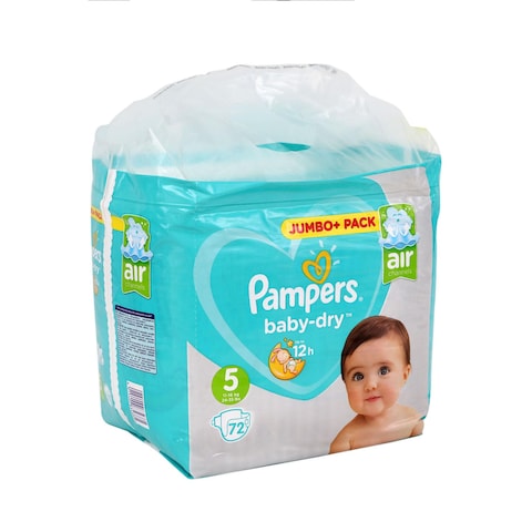 Pampers Jumbo Pack Baby Dry Diapers Size 5, 11 to 16 Kg, 72pcs