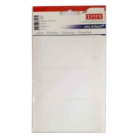 Tanex Labels OFC-123 White 48x80mm 30 PCS